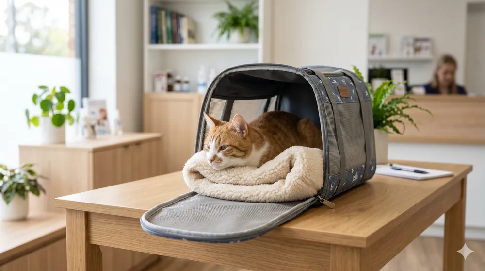 Stressed cat hiding at home, illustrating signs of feline stress